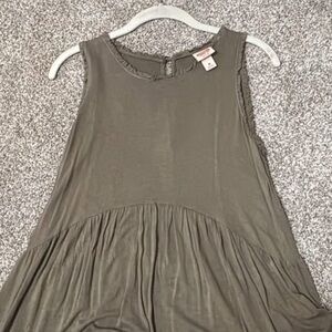 [ Mossimo Supply Co. Olive Ruffle Trim Top ]